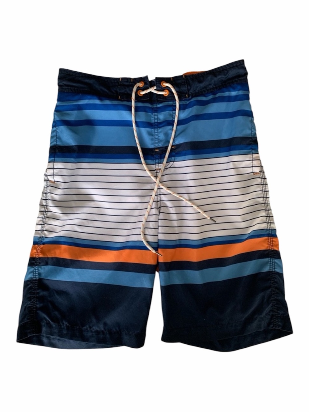 Goodfellow & Co Blue Orange Stripe Men’s Swim Trunks Small